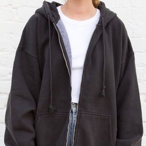 Brandy Melville black zip up hoodie